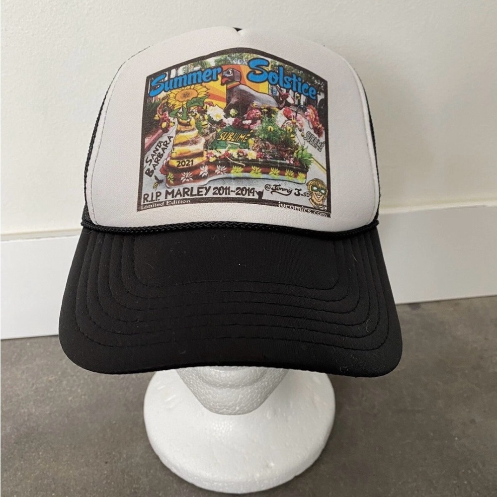 Black and White Graphic Trucker Hat